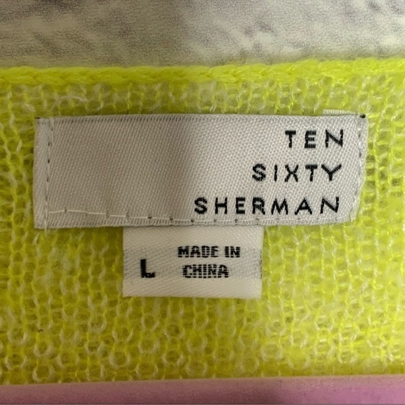 TenSixtySherman Women's Neon Yellow Checkered Sweater - Picture 9 of 11